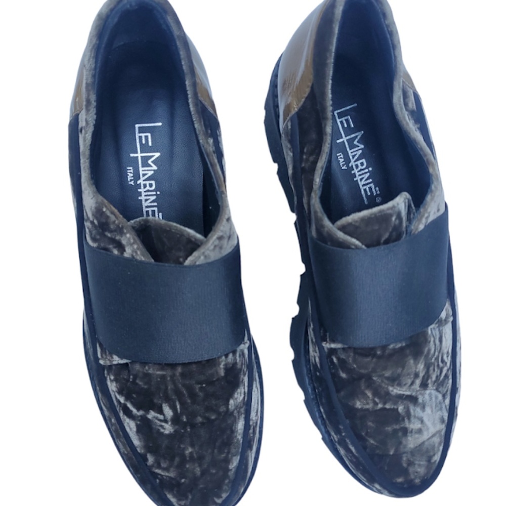 LE MARiNE ITALY Platform Loafer  color bright olive textured Shoes Women'S